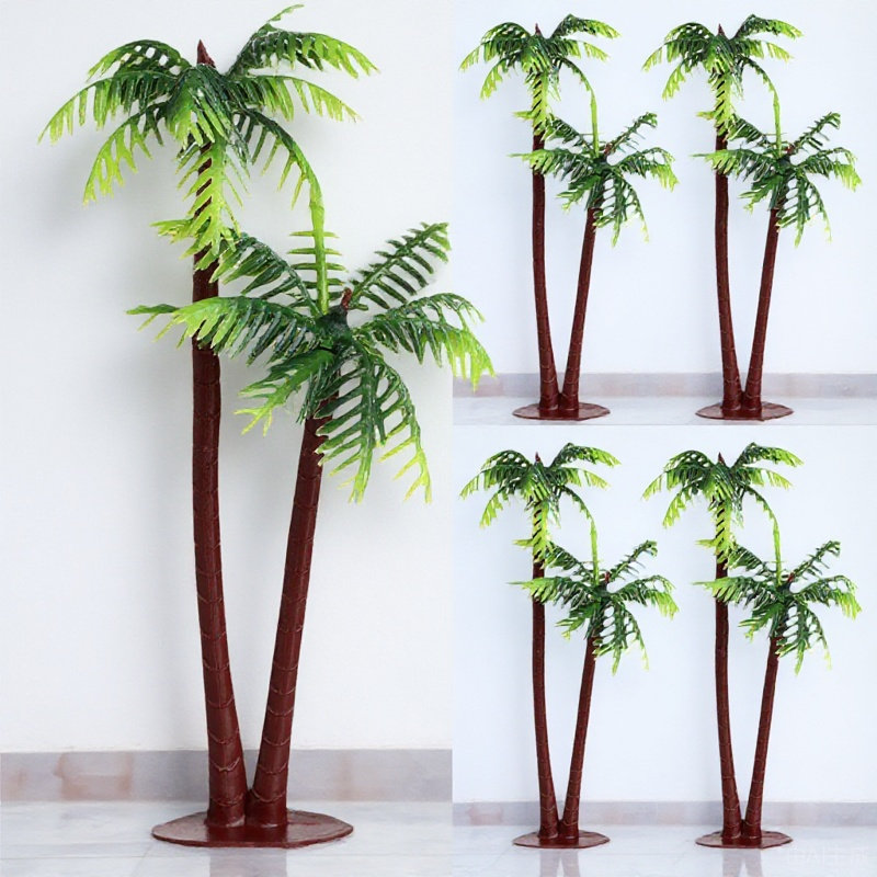 Aquarium Fish Home - 5Pcs Artificial Coconut Tree Decor Realistic